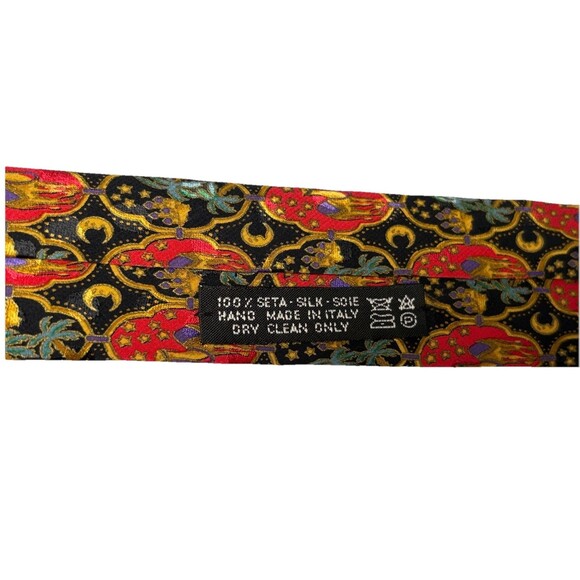 Vintage Brioni 100% Silk Tie Made in Italy – Camel Palm Trees Novelty Themed - Picture 4 of 7